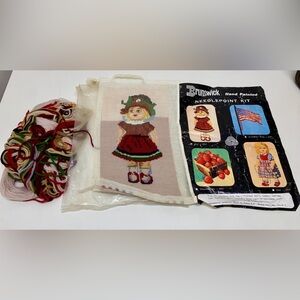 Early 1970s Vintage Brunswick Doll Needlepoint Kit